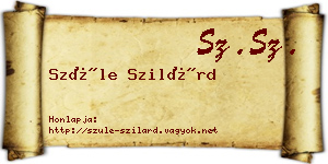 Szüle Szilárd névjegykártya